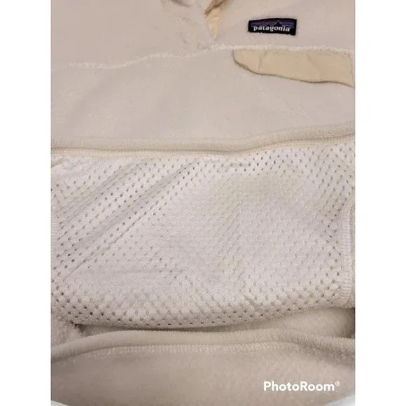 🌼HP🌼 Patagonia Women's Raw Linen-White Re-Tool Snap Fleece Pullover - S - Picture 9 of 11